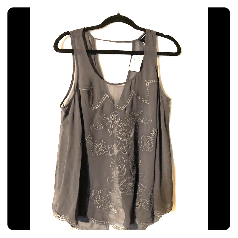 See through open back blouse